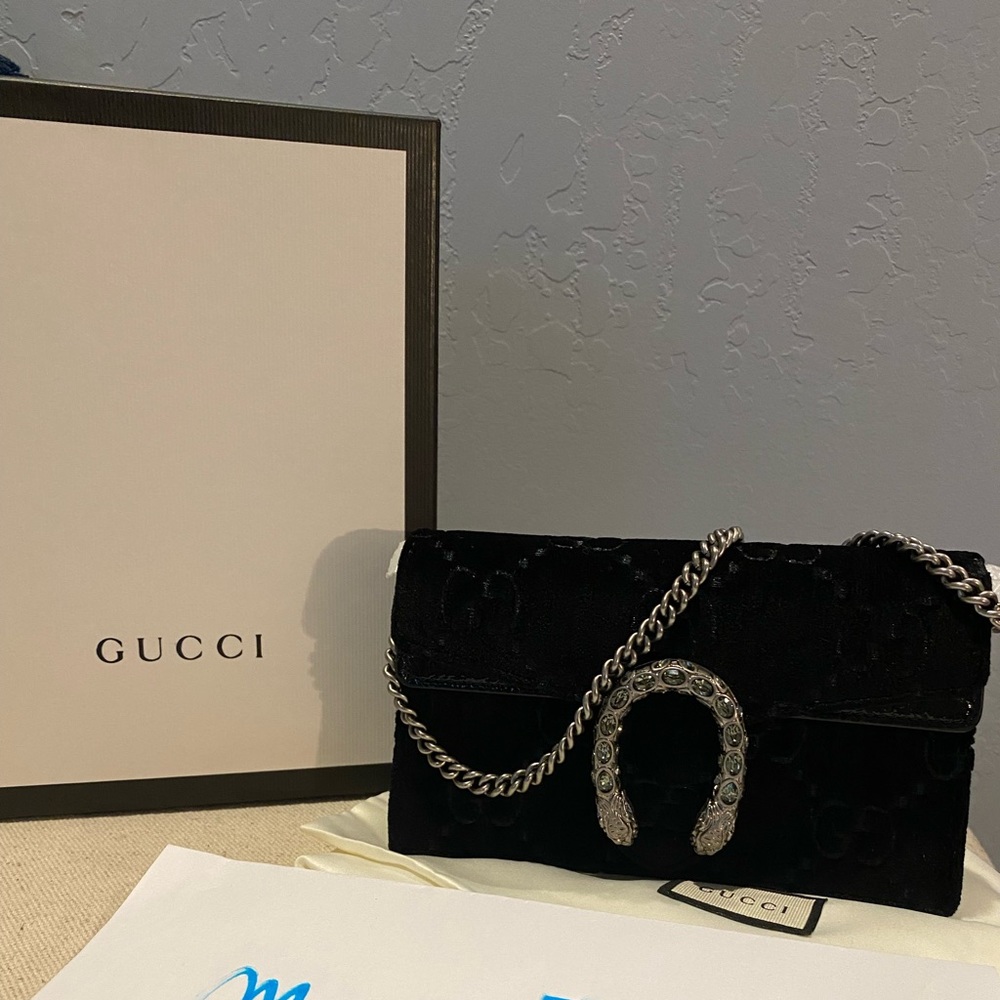 Dionysus Velvet Logo Mini bag on Chain